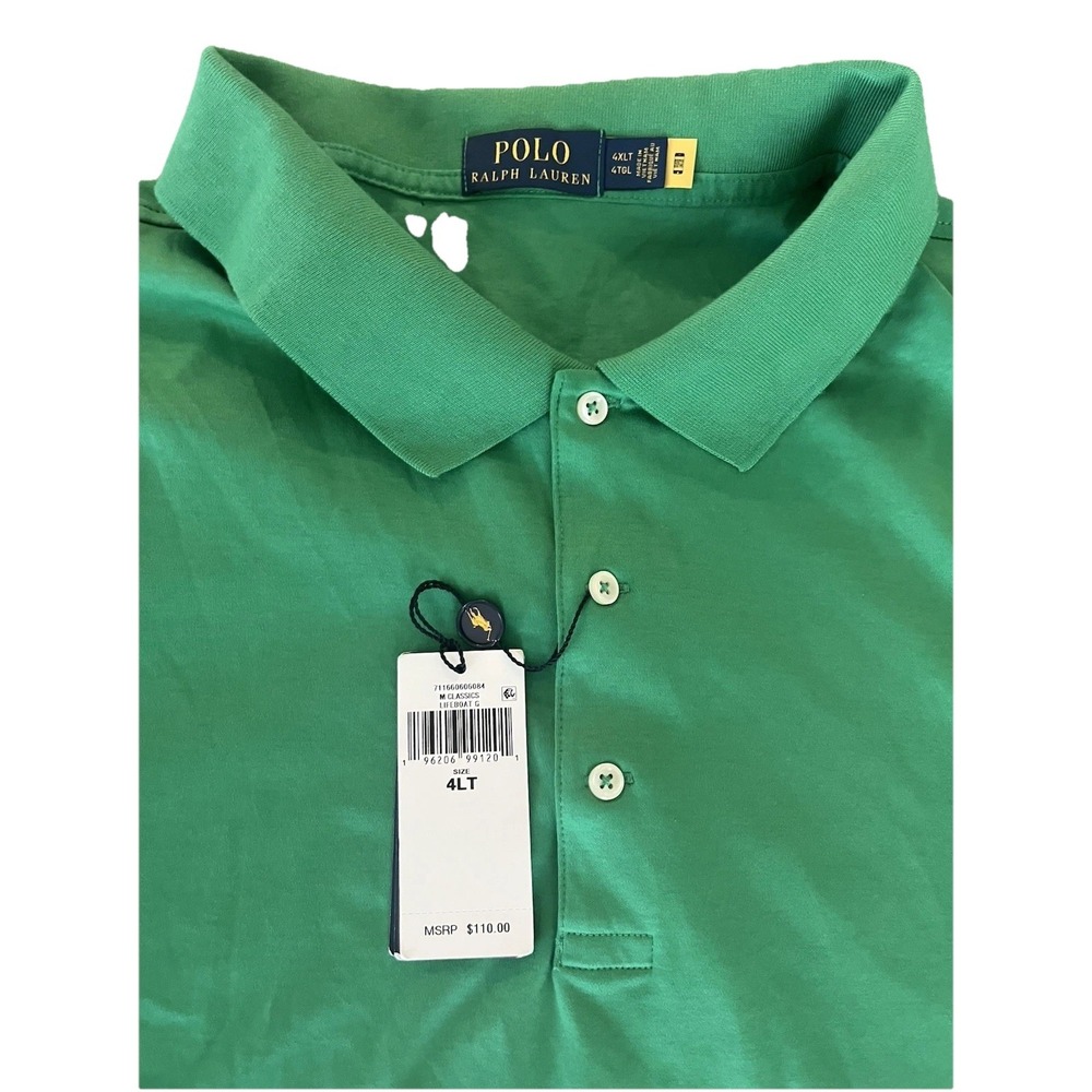 Polo Ralph Lauren Polo Shirt Mens 4LT Green Big And Tall‎ Flesh Pony Cotton